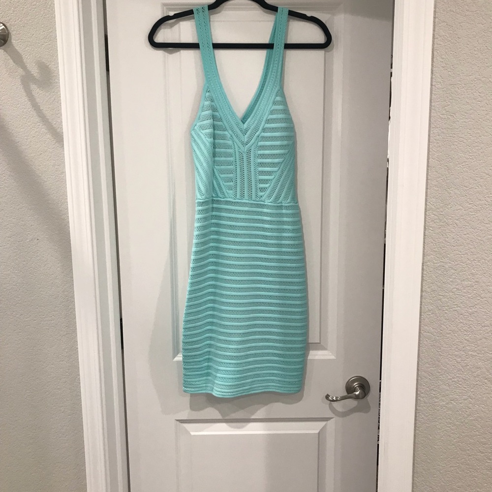Turquoise mini bodycon dress Bebe
